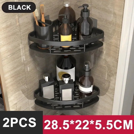 Bathroom Shelf Kitchen Storage Organizer Aluminum Alloy Shampoo Rack Shower