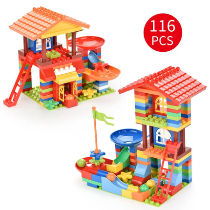 Compatible City House Big Size Slide Building Blocks Castle Brick Toys For Children