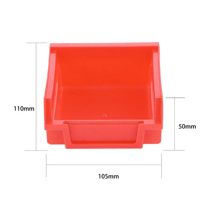 5pcs Stackable Storage Bins Tool Parts Organization Hanging Plastic Box Red Yellow Blue 110/190/270mm Garage Hole Board Case Kit