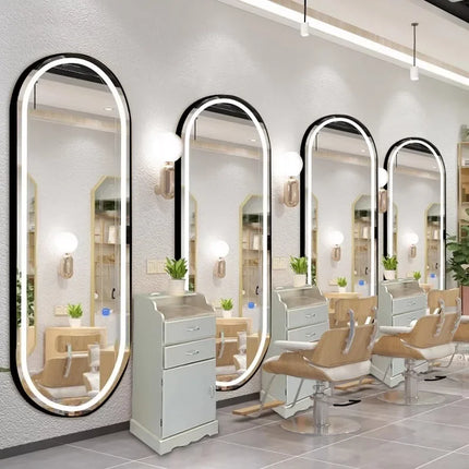 Barber Shop Mirror Hanging Wall LED Light mirror Luxury Household Mirrors Dressing Room Full-Length Mirror Net Red Mirror