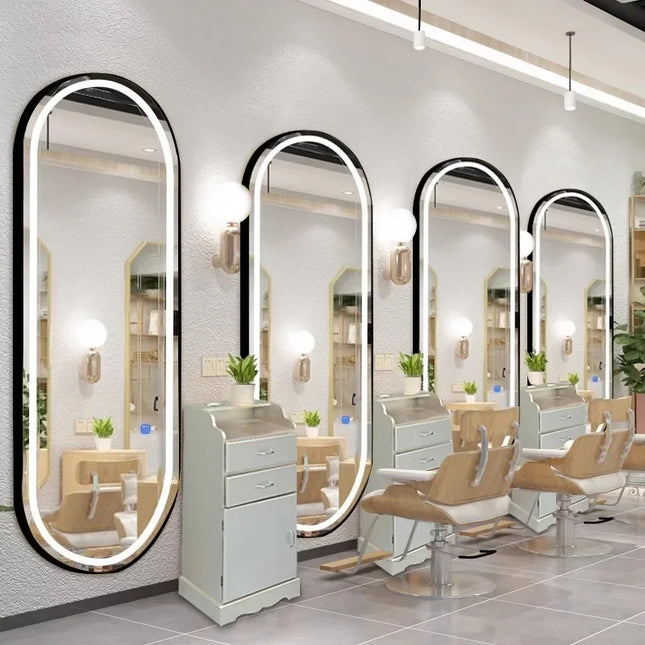 Barber Shop Mirror Hanging Wall LED Light mirror Luxury Household Mirrors Dressing Room Full-Length Mirror Net Red Mirror