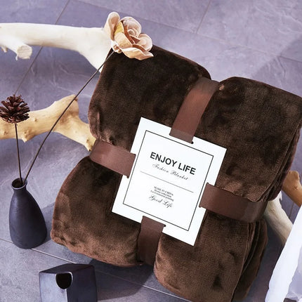 Ultra-Soft Thickened Flannel Fleece Blanket Plush All-Season Cozy Throw