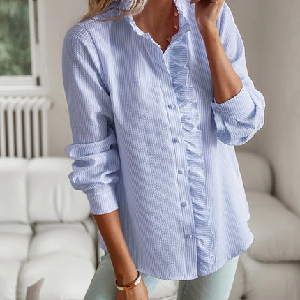 Fashion New Women Elegant Office Shirt,Long Sleeve Top Causal Comfort Simple Shirt,Shirts & Blouses,Tops For Women,Women Clothes