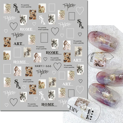 3d Nail Art Decals Elegant White RoyalBlue Roses Flowers