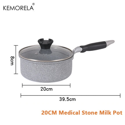Durable Stone Frying Pan28/26/24/20cm Wok Non-stick Pan Skillet Cauldron Induction Cooke