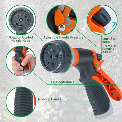 1/2Pcs Garden Hose Water Spray Gun 8 Modes Car Wash High Pressure Sprayer