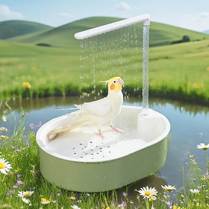 Parrot Bath Anti-Splash Bird Shower Quiet USB Powered Pump Automatic Bird Shower for Cockatiels Conures Parakeets Lovebirds