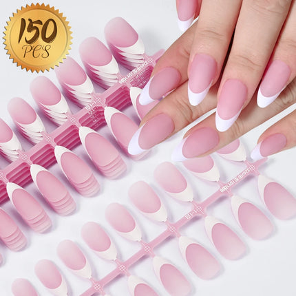 100Pcs Light Pink Press on Nails Short Medium Square