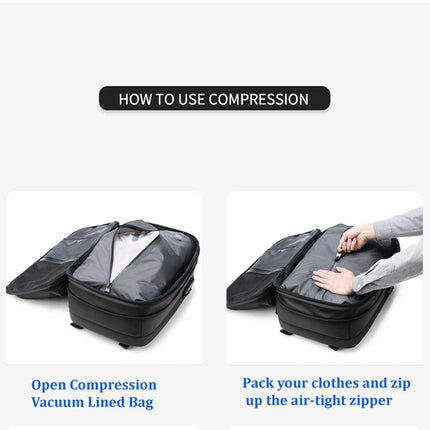 Travel Men 17 inch Laptop Backpack vacuum compression