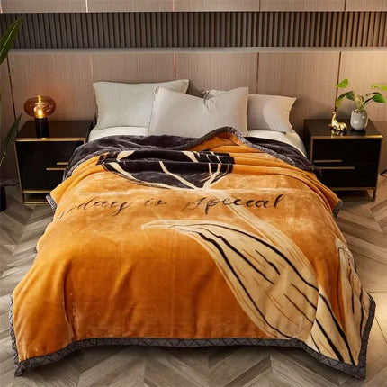New Raschel plush thickened warm blanket 1PC 150/180/200cm nap air