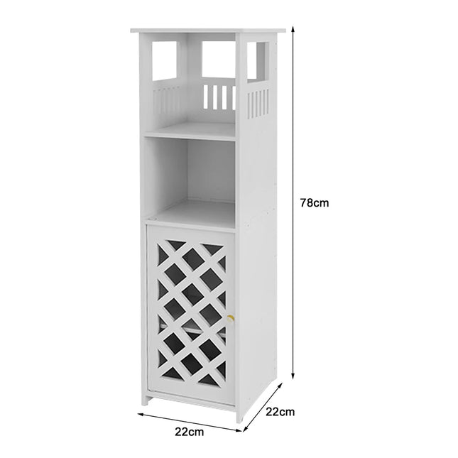 Bathroom cabinet, bathroom columns, bathroom cabinet with 1 door and shelves, for home, kitchen, living room, 78x22x22 cm