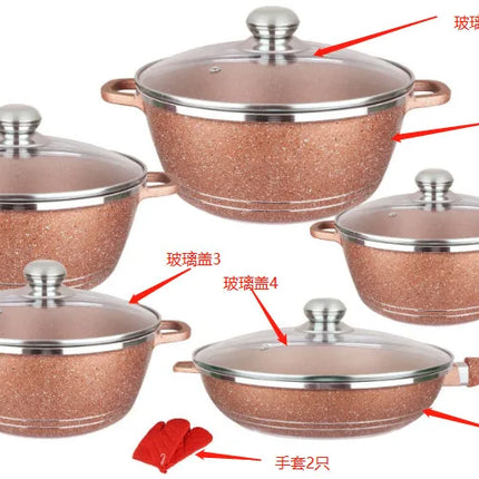 Korean Style Multifunctional Household 6ps Non Stick Set Pot Kitchen Universal Suitable