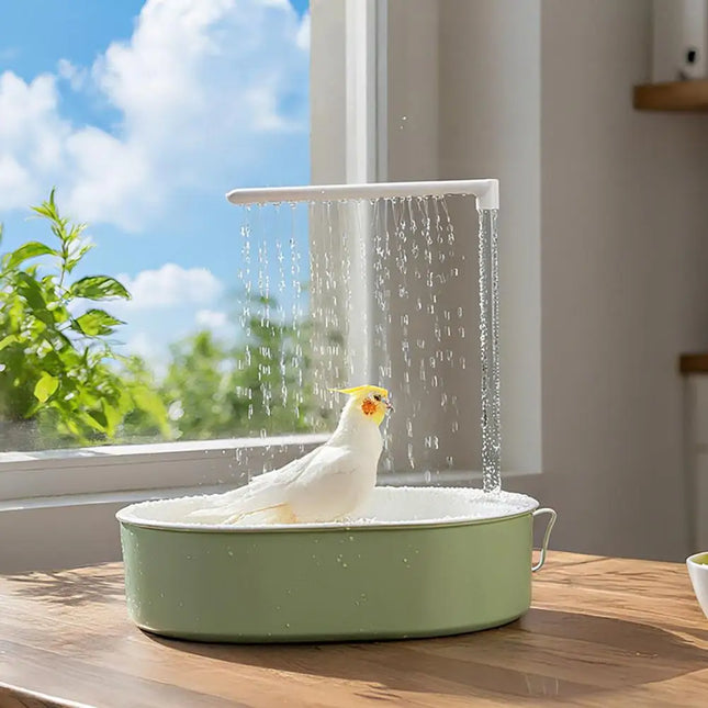 Parrot Bath Anti-Splash Bird Shower Quiet USB Powered Pump Automatic Bird Shower for Cockatiels Conures Parakeets Lovebirds
