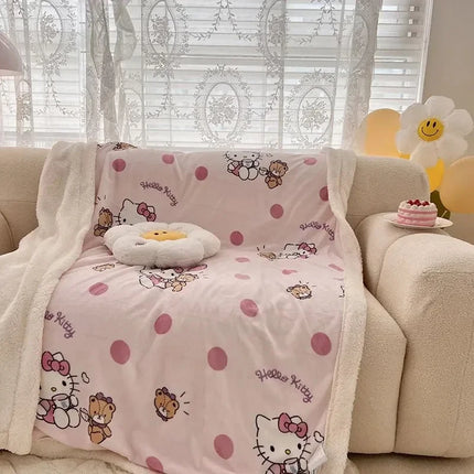 Children Adult Blanket Cartoon Cute Plush Air Conditioning Nap Blanket