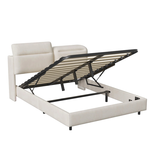 160x200/140x200cm Beige Velvet Double Bed Frame