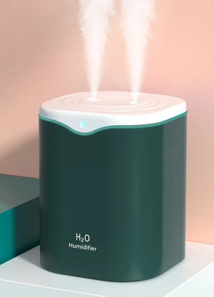2L Double Spray Humidifiers with LED light Cool Mist Auto Shut-Off Humidifier Portable Desk Humidifiers for Bedroom Home Room