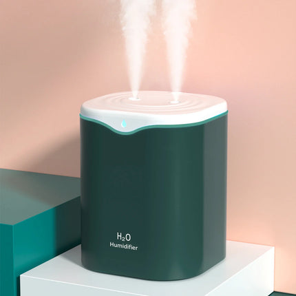 2L Double Spray Humidifiers with LED light Cool Mist Auto Shut-Off Humidifier Portable Desk Humidifiers for Bedroom Home Room