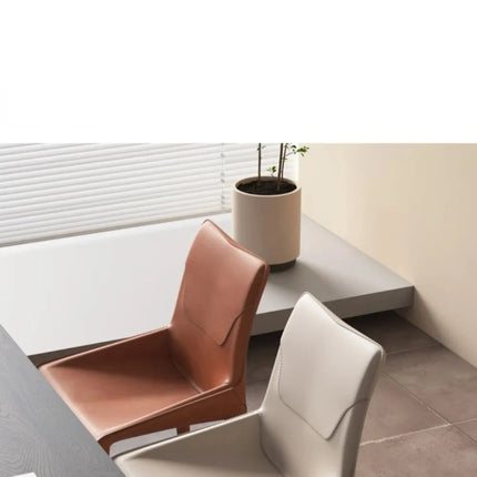 Leather Meeting Sedentary Dining Chair Luxury Backrest Comfortable Simple Dining Chair Hotel Restaurant Cadeiras Home Furniture