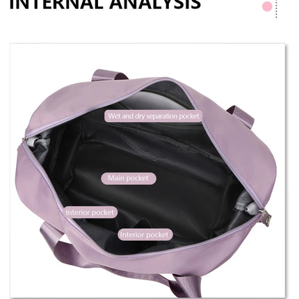 Carry On Travel Duffle Bag Nylon Waterproof Sports Gym Tote Bags for Women Large Capacity Storage Luggage Handbag