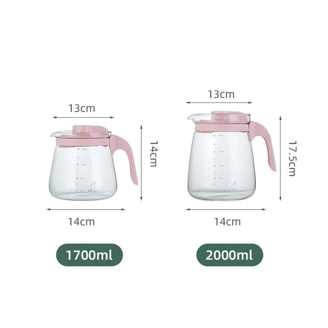 Transparent Teapot High Borosilicate Glass Heat-Resistant Large