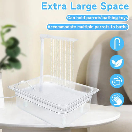 Bird Automatic Bathtub Bird Bath Shower Fountain USB Electric Grooming Supplies for Small Medium Conures Lovebirds African Grey