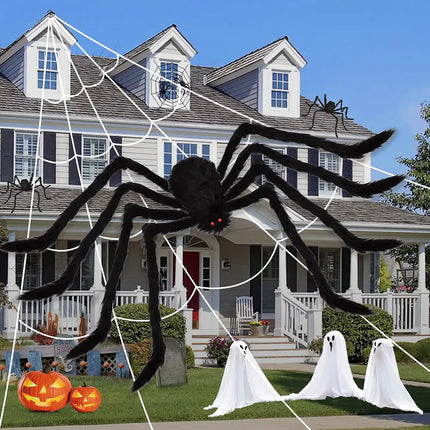 Spider Decoration Giant Halloween Spiders Web Party Prop Haunted Outdoor Chamber