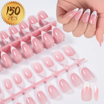 100Pcs Light Pink Press on Nails Short Medium Square
