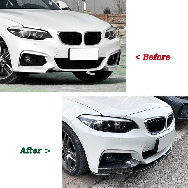 Front Bumper Lip Splitter for BMW 2 Series F22 F23 M235i M240i 220i 228i 230i M-Sport 2014-2021 Car Canard Spoiler Body Kits