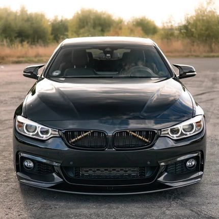 For BMW 4 Series F32 F33 F36 420i 430i 420d M440i 2014-2020 4Pcs Front Bumper Lip ABS Glossy Black Or Carbon Fiber Look Spoiler