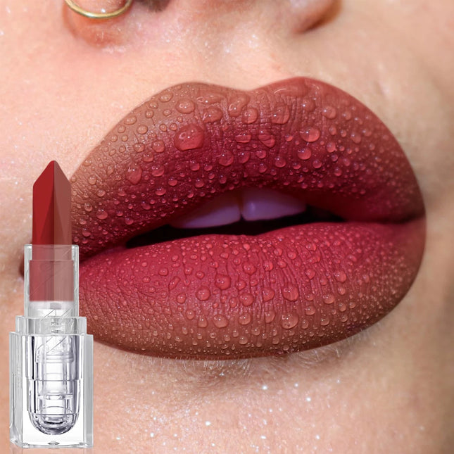 2-Color Matte Lipstick Non-Fading Non-Stick Cup Long-Lasting Velvet Finish Smooth Matte Lip Color Waterproof Smudge-proof