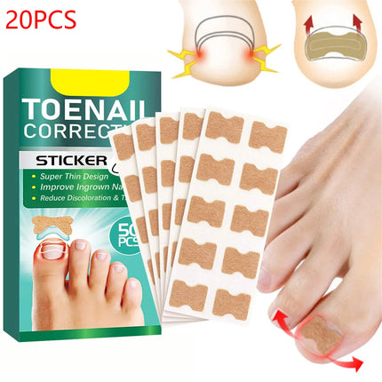 Ingrown Toenail Correction Stickers Hands And Feet Soft Nail Inlaid Nail Thickening Bright Nail Furrow Gray Nail Care Patch 50pc