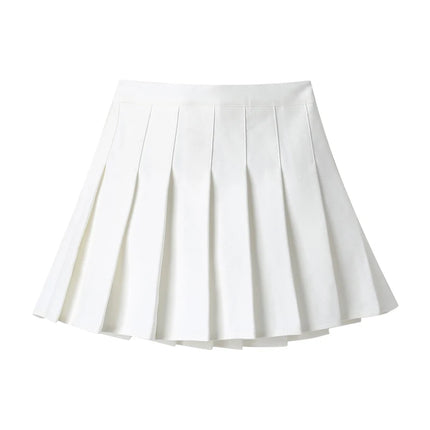 Girls High Waist Solid Pleated Mini Skirt for 4-12Y Girl Summer Korean Preppy Style Fashion Dance Skirts Student A-line Skirts