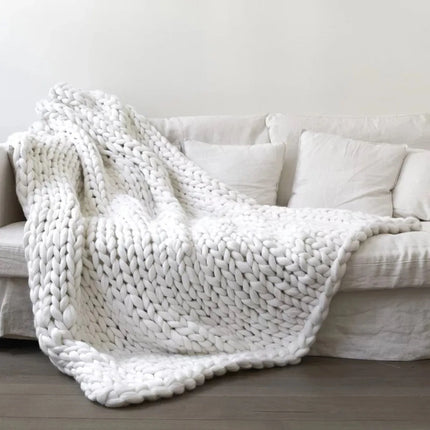 Thick Wool Hand Knitted Blankets Blanket Knitted Blanket Nordic Sofa Cover Blanket Thick Thread Blanket