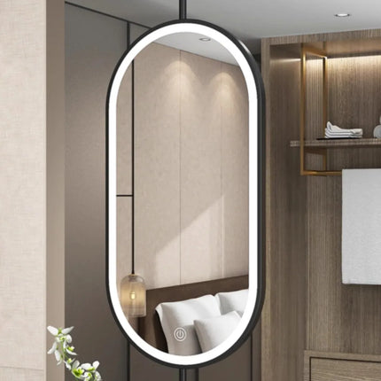 Ceiling Oval Hanging Mirror Modern Simple Home Decoration Bathroom Vanity Mirror LED Lighting Hd Cosmetic Mirror Size60x90cm
