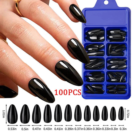 576pcs/Box Colorful Fake Nails Black Red Design