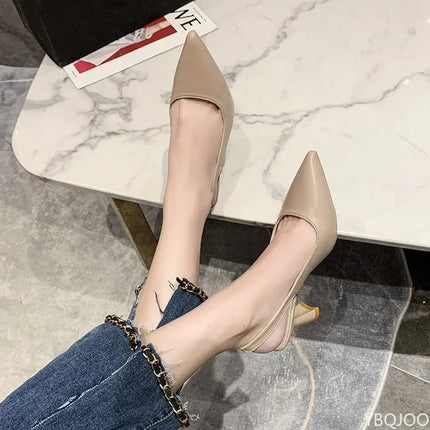 2025 Summer new pointed high heels Women's sandals Casual Shallow mouth shoe Fashion