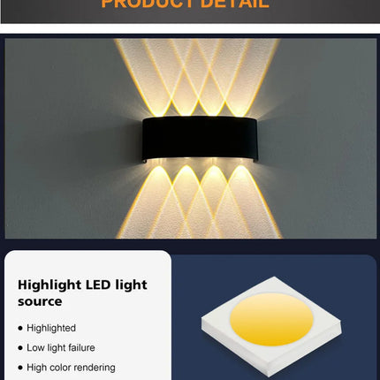 Aluminum LED Wall Lamp Waterproof IP65 Outdoor Garden Lights 8W 12W Interior Wall Light for Bedroom Living Room Stairs Lighting