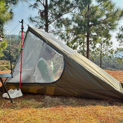 Outdoor camping mosquito-proof single hiking tent lightweight inner tent breathable pole-free tent backpacking tent 1 person
