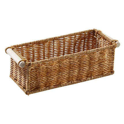Rattan Storage Basket Wicker Storage Baskets for Shelves Desktop Wicker Baskets for Storage Woven Baskets S/M/L Sizes