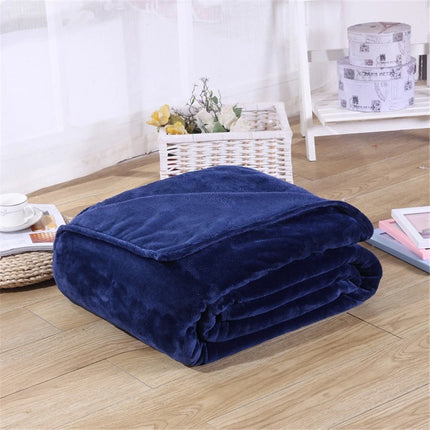 Super Soft Coral Fleece Blanket 220gsm Light Weight Solid Pink Blue