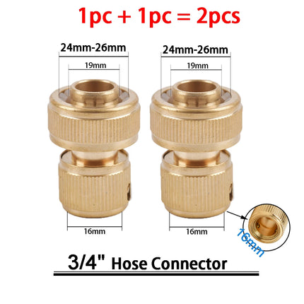1Sets Garden Hose Quick Connect Water Hose Fitting, 3/4 Inch 1/2 Inch Brass BSP Female
