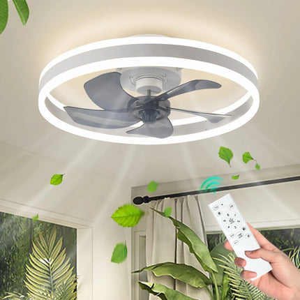 Led Ceiling Fan Without Lights DC Motor 6 Speeds Timing Fans 50CM Low Floor Loft Remote Control Lux&vitae Fan With Lights