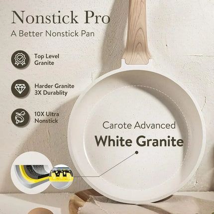 3-7 Pots and Pans Set Nonstick Cookware Sets White Granite Induction Cookware Non Stick Cooking Set