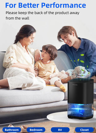 1pc 1000ml Portable Dehumidifier for Home Office and RV Eliminate Damp Mold and Moisture Easy to Use and Energy Efficient