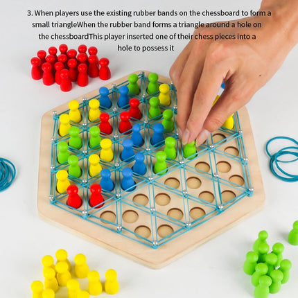 Kid Chain Triangle Chess Social Board Game Battle Chess Game Wooden Toy