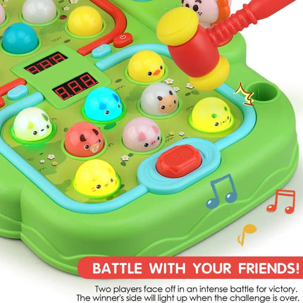 Hammer hamster game for toddlers, toys for boys and girls, interactive educational toys with sound and light for children