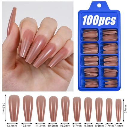 100Pcs Light Pink Press on Nails Short Medium Square