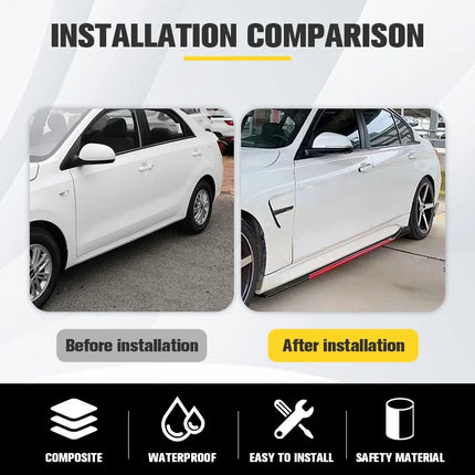 Universal 8PCS 2m/2.18m Side Skirt Extension Rocker Plate Lip Separator Bumper For BMW Mercedes-Benz Toyota Audi Nissan Honda