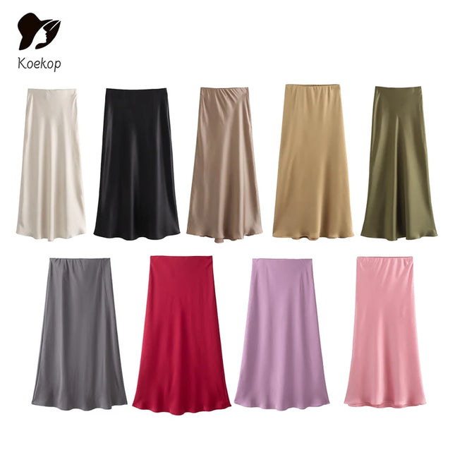 Skirt  For Women Summer Black Midi Skirt