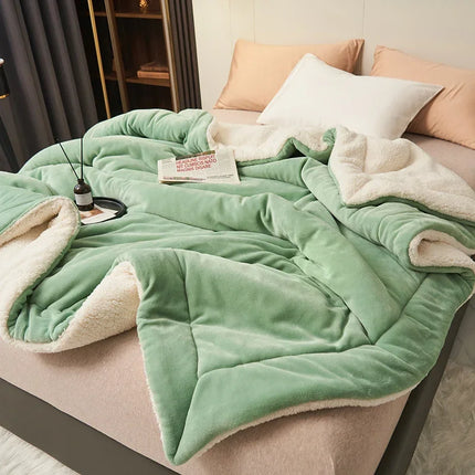 Super Soft Imitation Lambswool Blanket Autumn Winter Double Queen Blankets High Quality